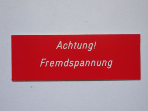 Warning plates for cubicle, red, german